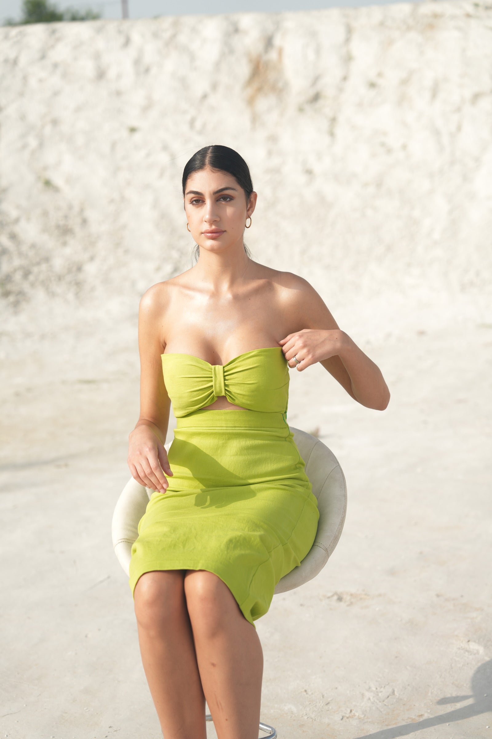 CITRUS LIME TUBE TOP AND SKIRT