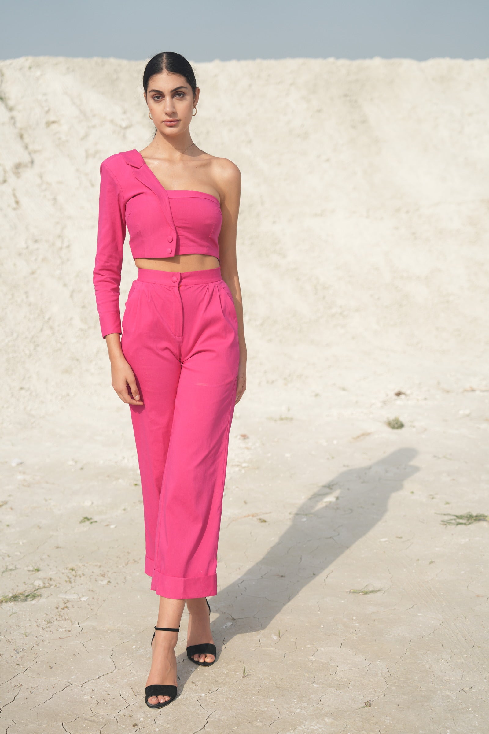 HOT PINK ASYMMETRIC BLAZER AND PANTS