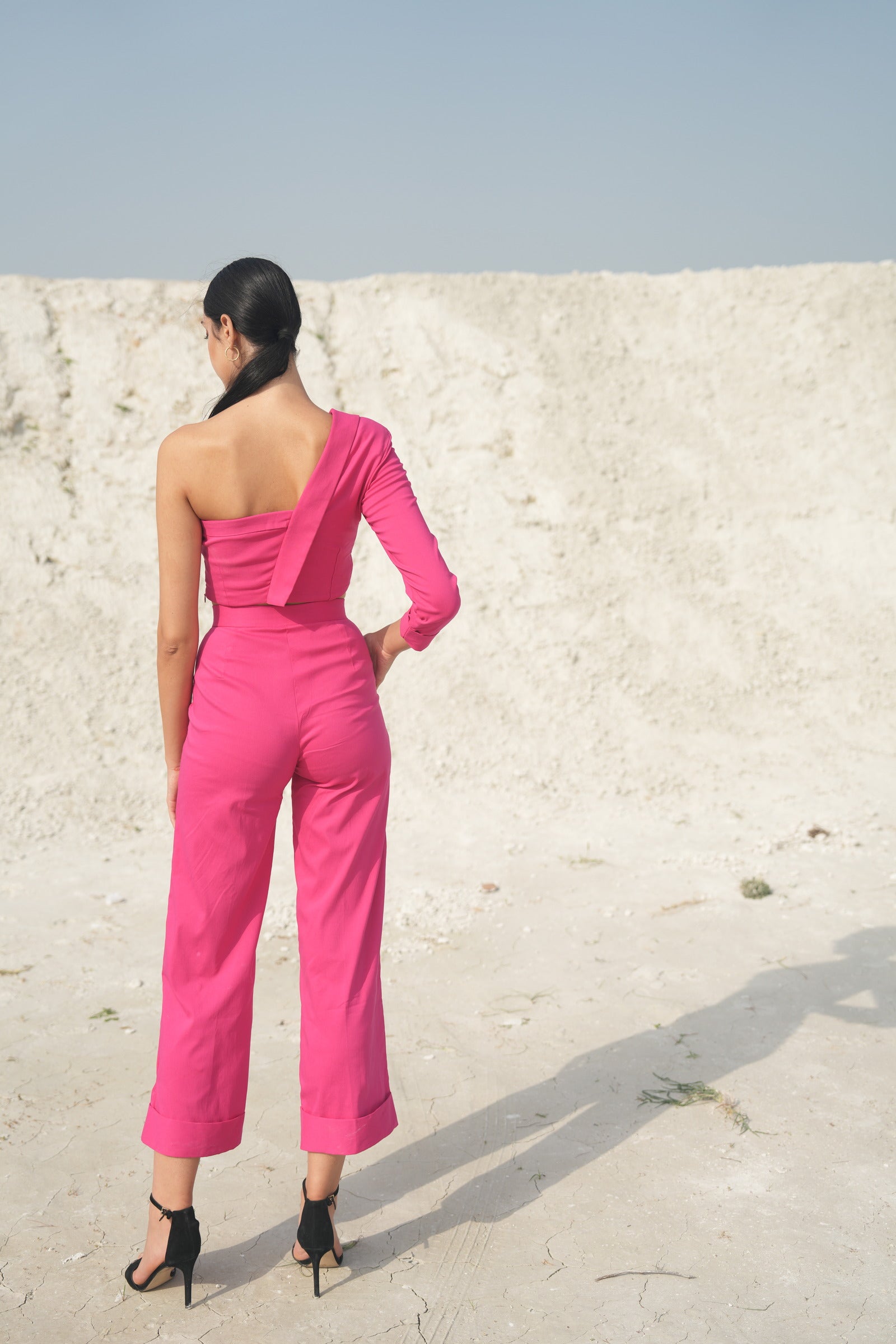 HOT PINK ASYMMETRIC BLAZER AND PANTS