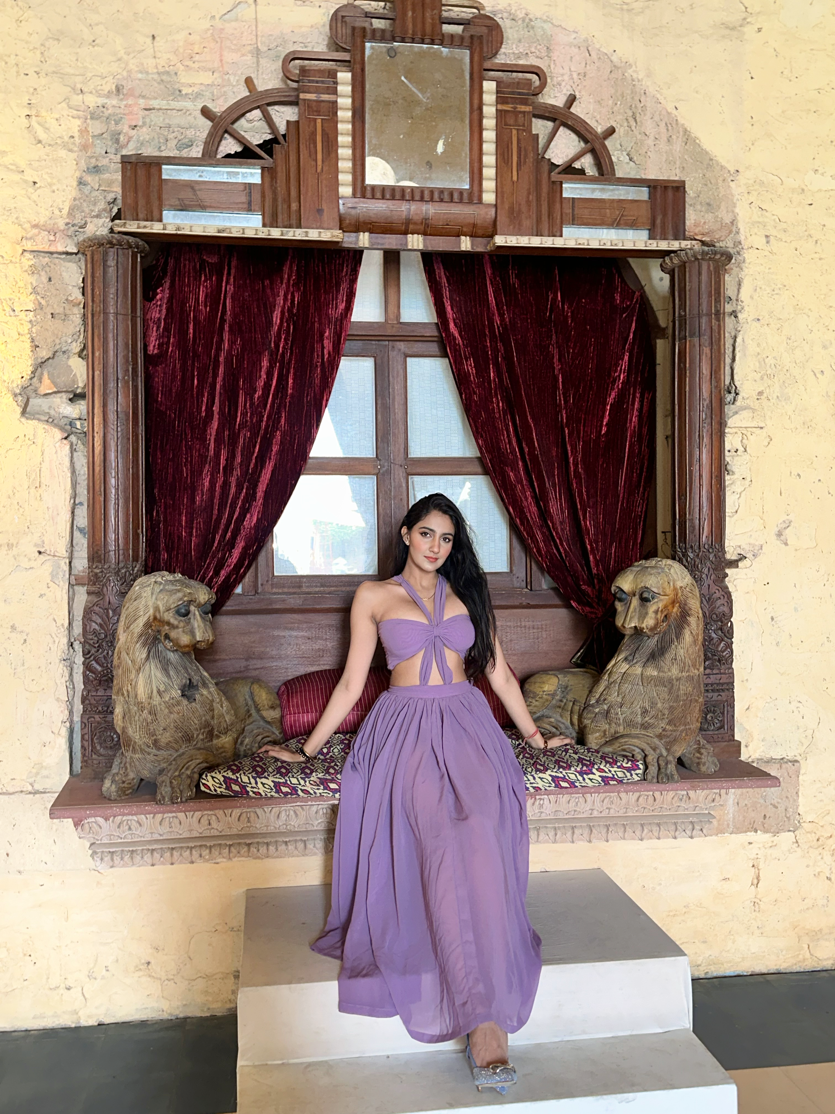 OBI LILAC CRISS CROSS GATHERED MAXI