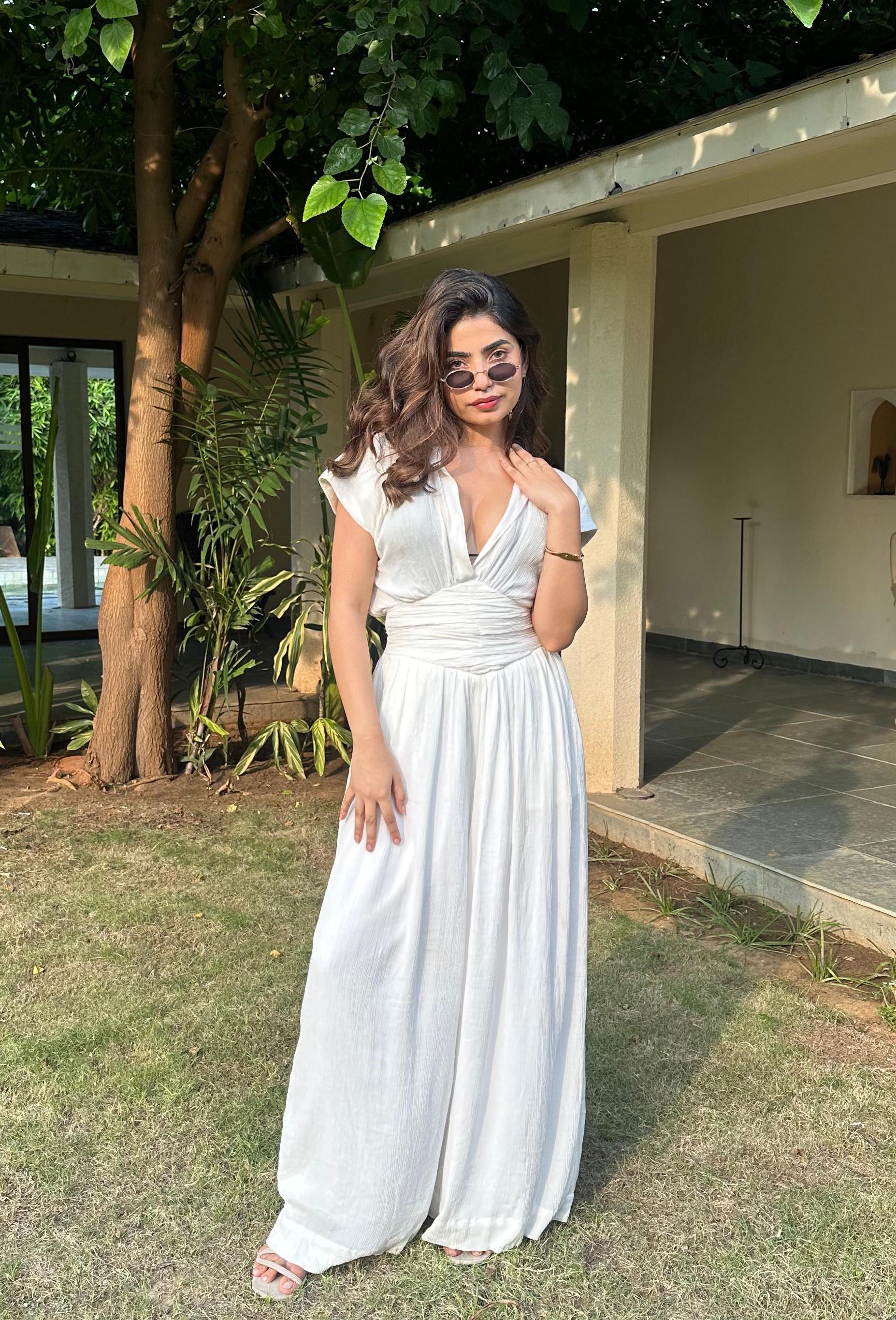 IVORY WHITE CORSET JUMPSUIT