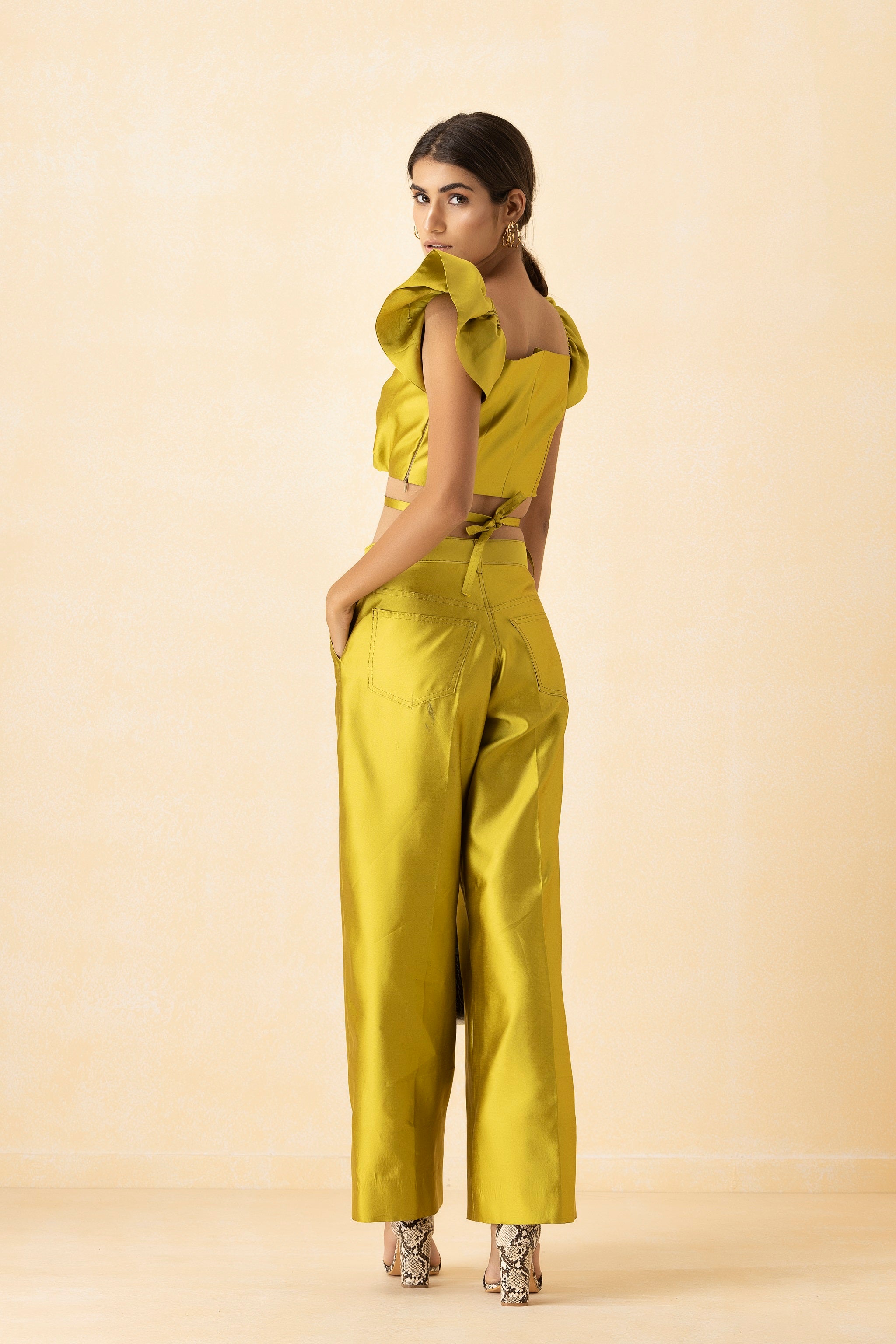 Lime Green Crop Top and Pants