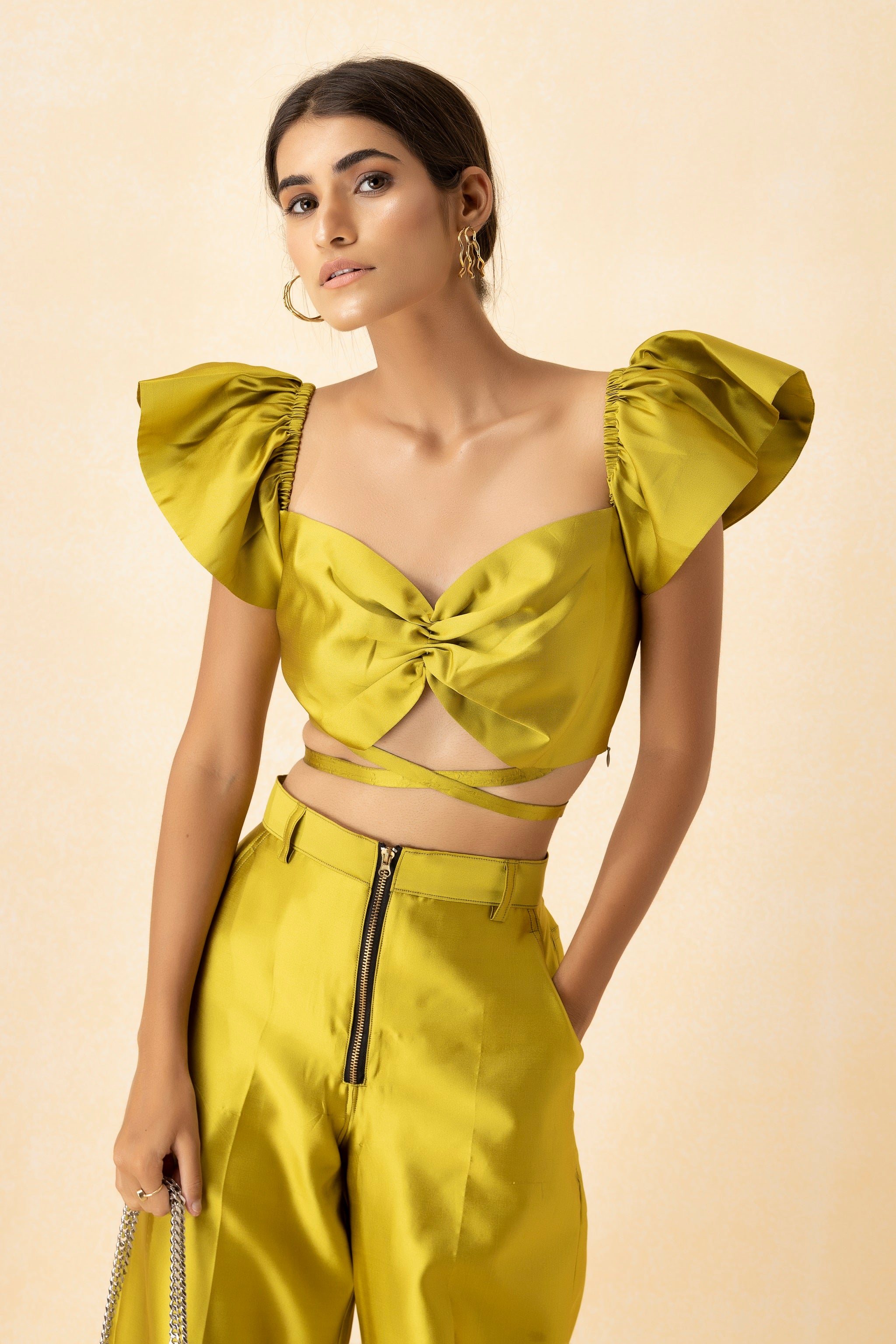 Lime Green Crop Top and Pants