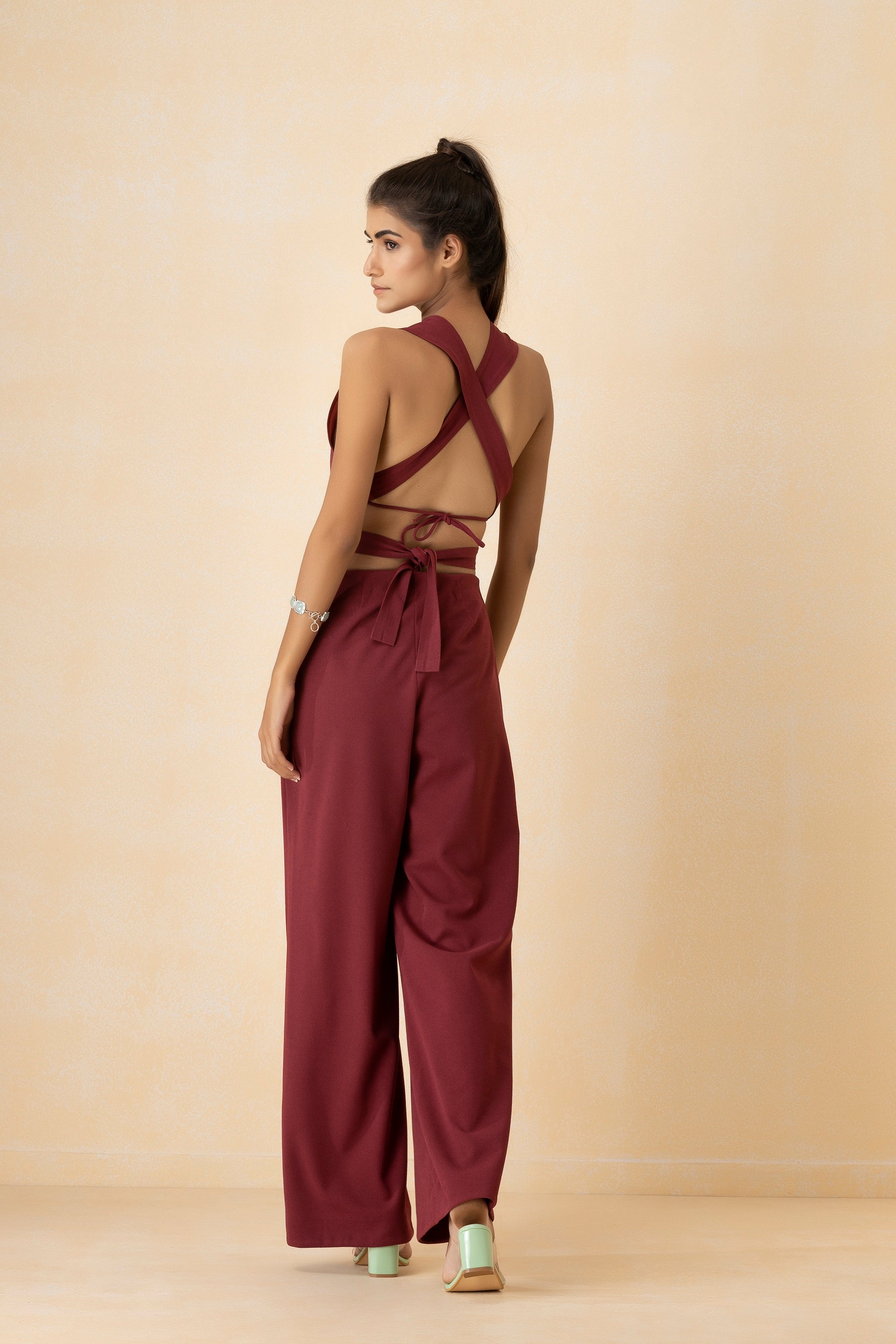 Puce Color Bandage Top and Pants