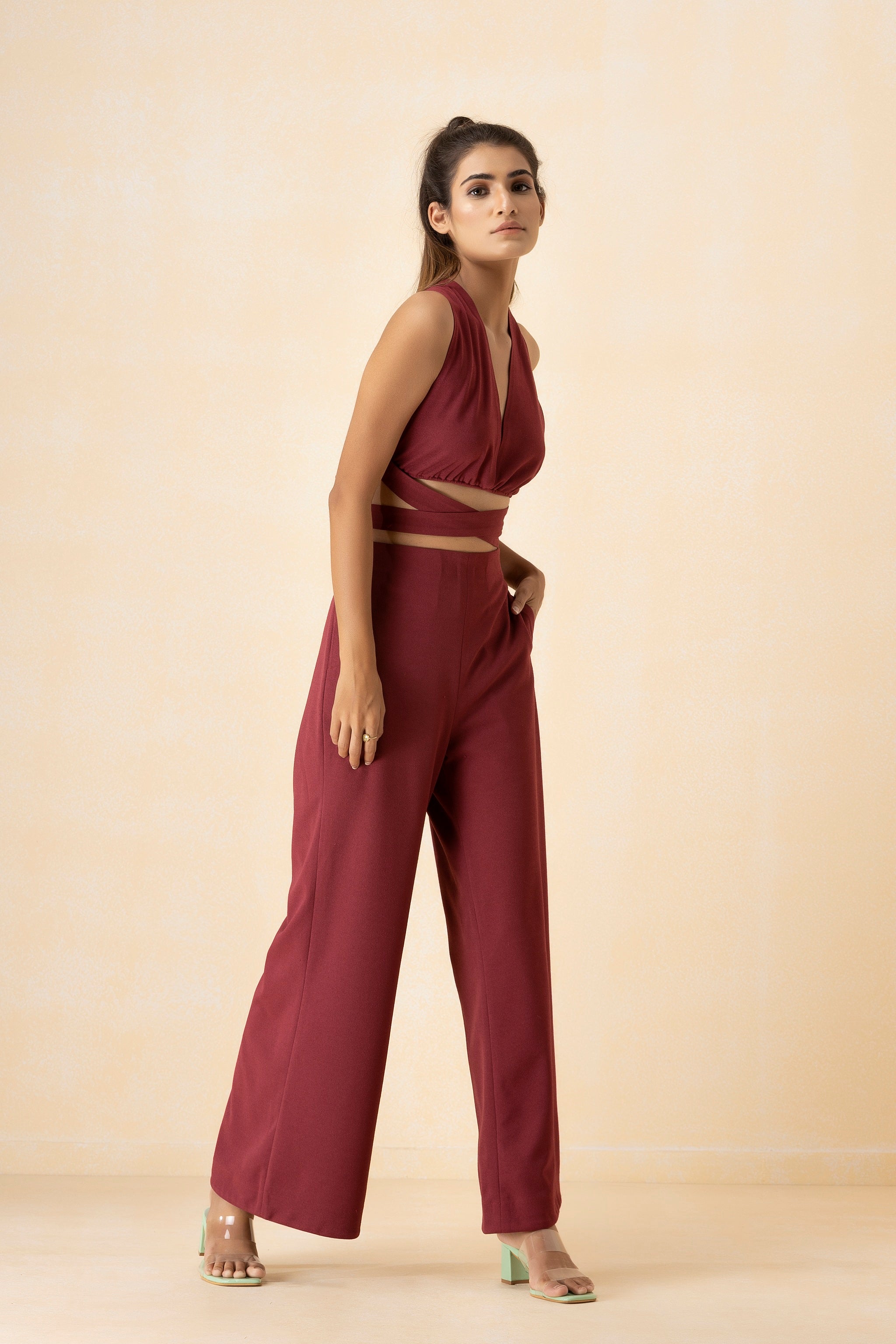 Puce Color Bandage Top and Pants