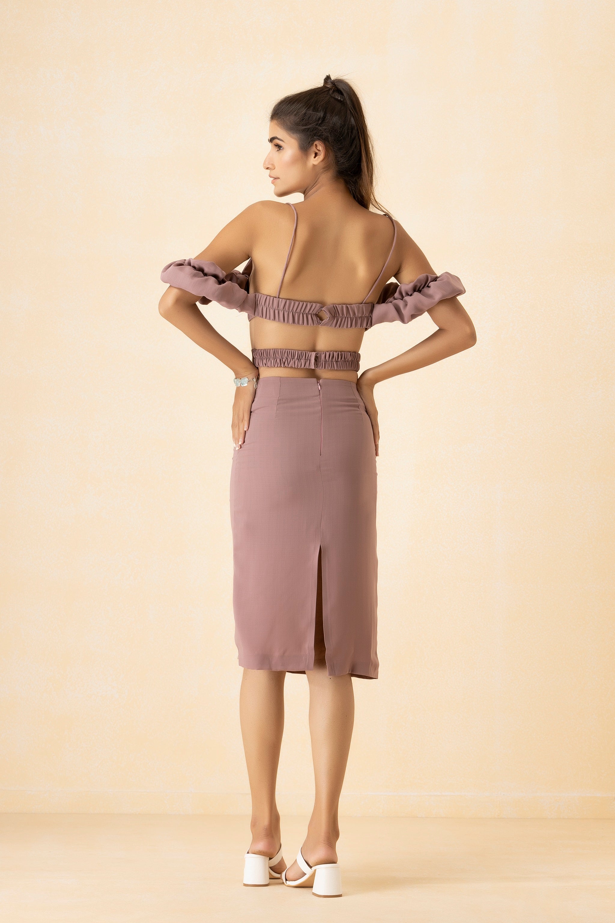 Lilac Gathered Elasticated Co-ord Set