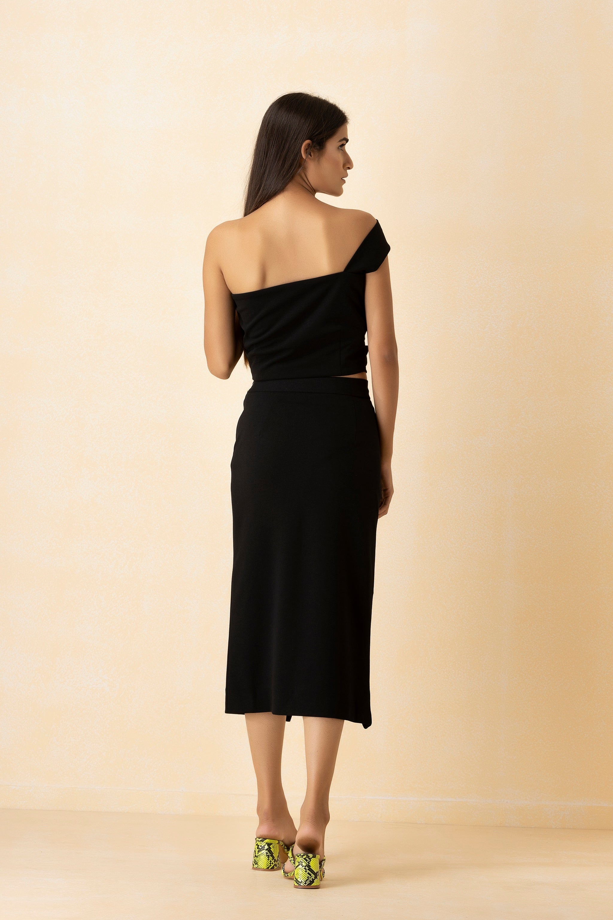 Black Bandage Top and Straight Skirt