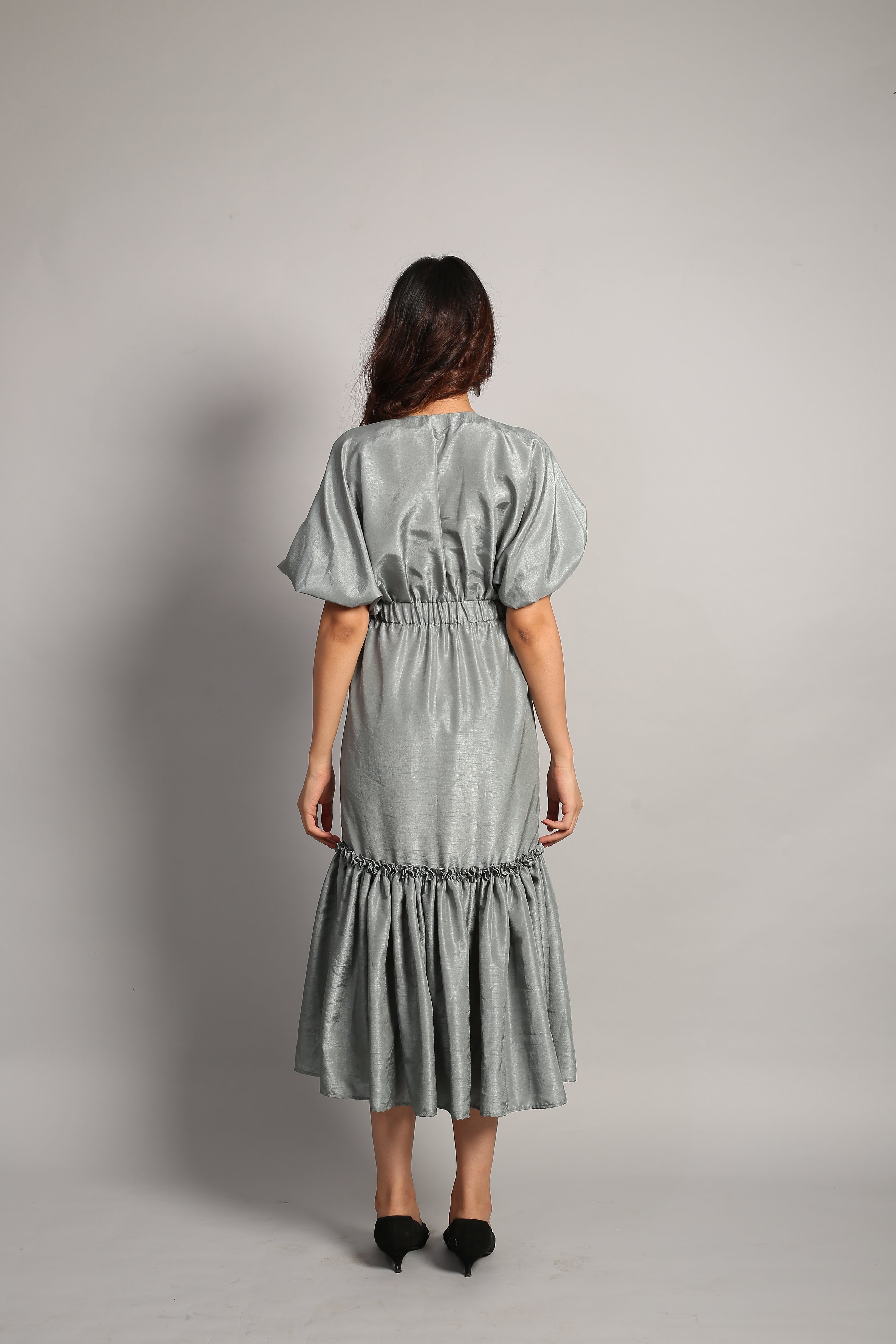 Lava Grey Button Detailed maxi