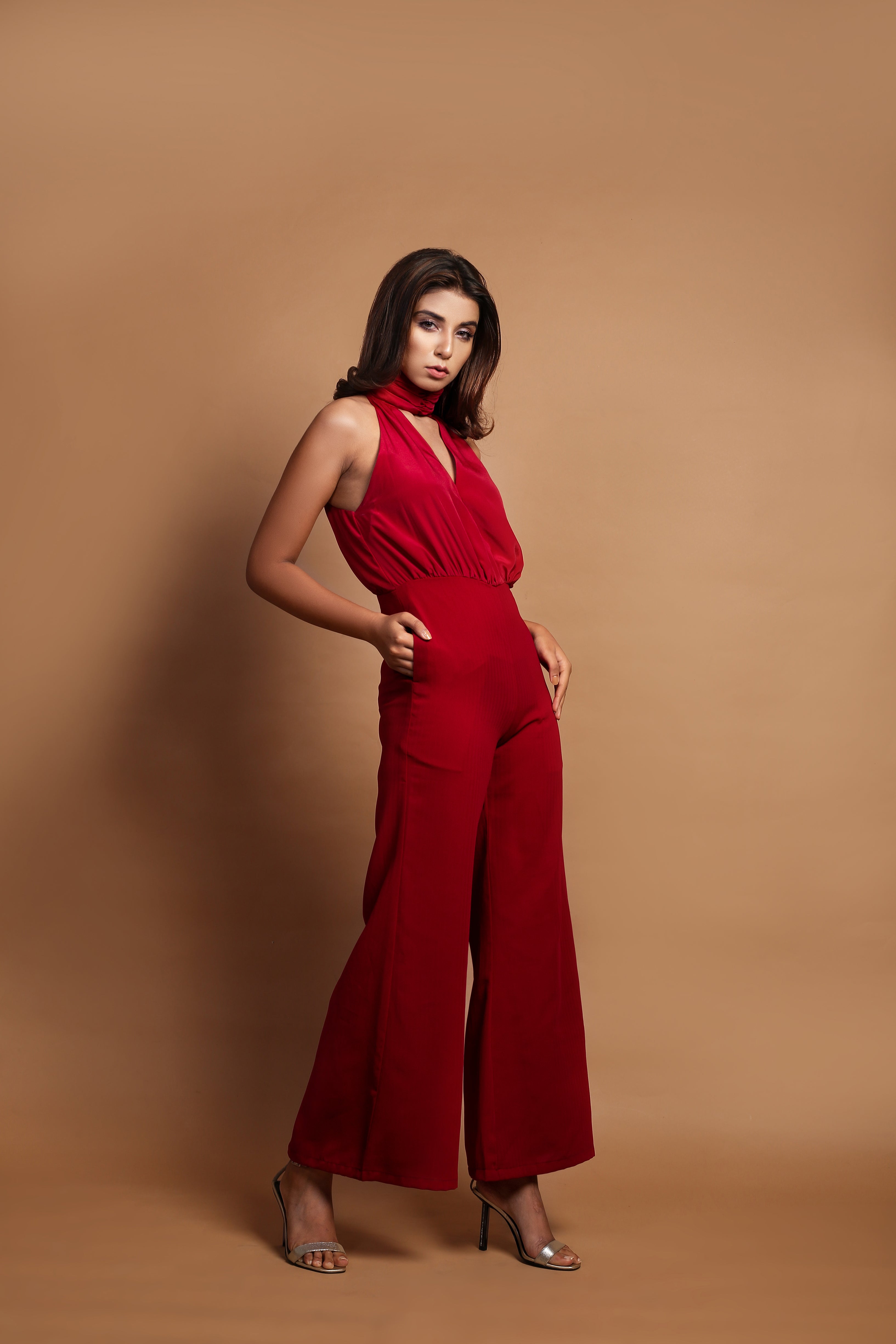 High Halter Neck Jumpsuit