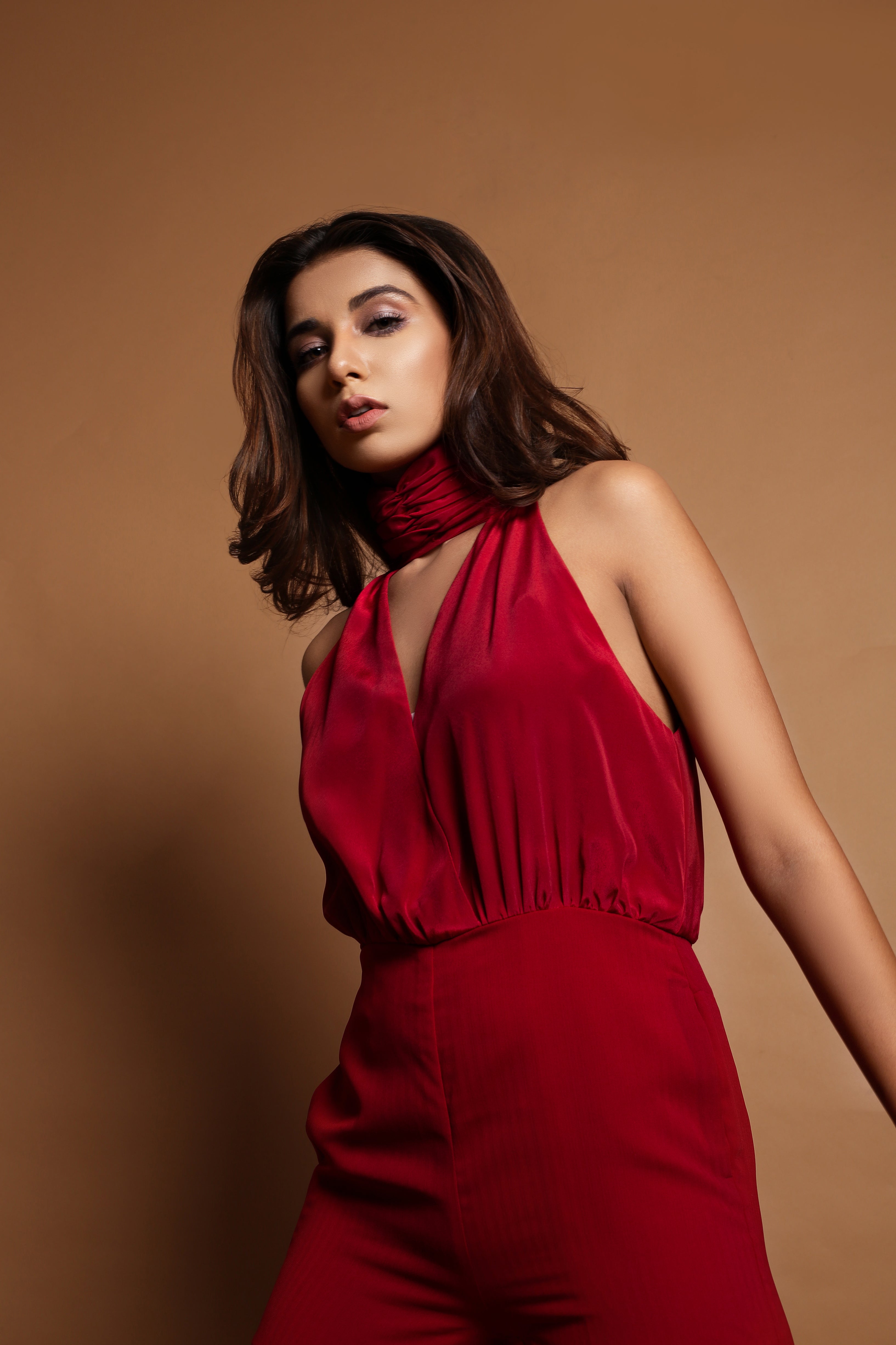 High Halter Neck Jumpsuit