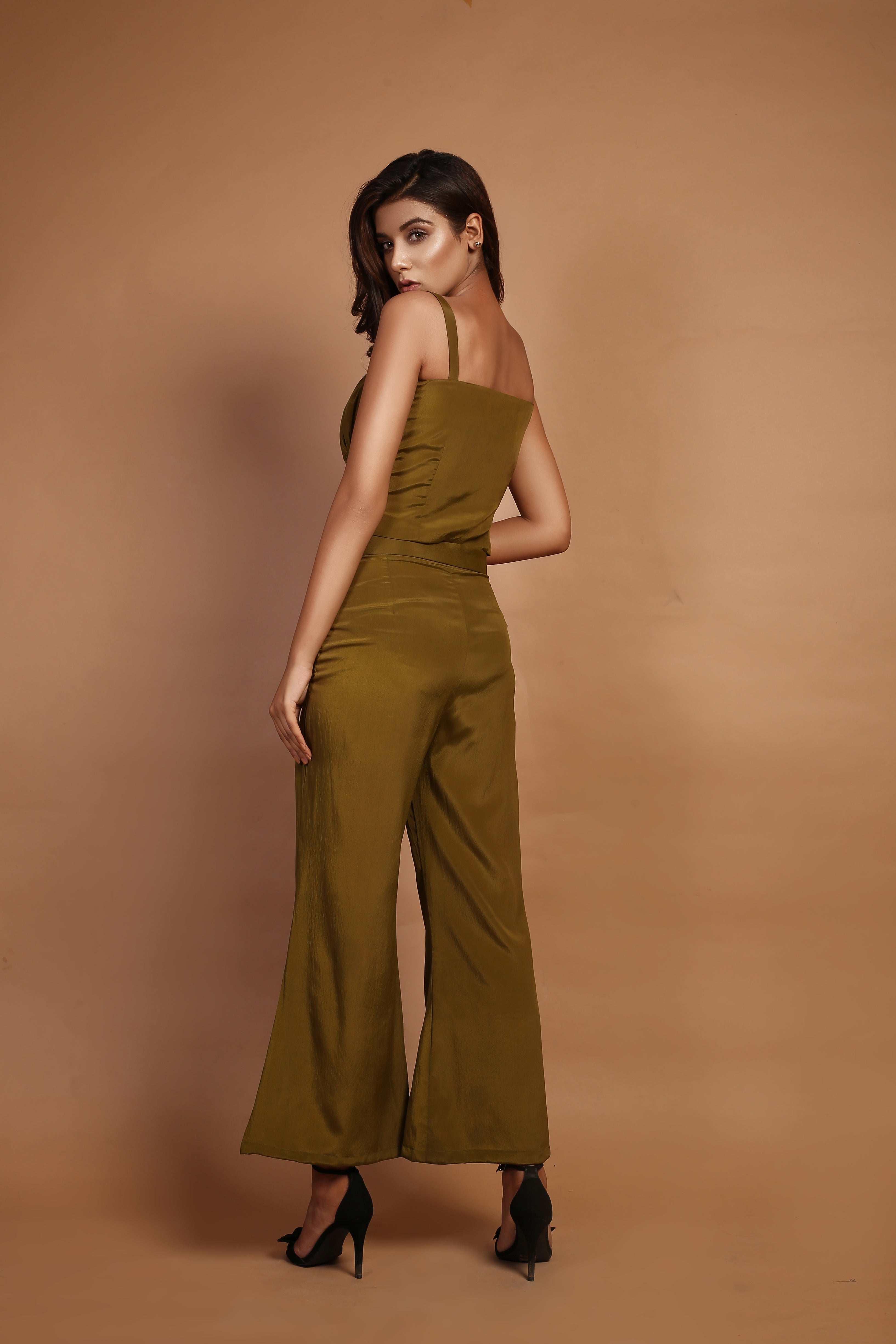 Olive Green Crop Top & Pants