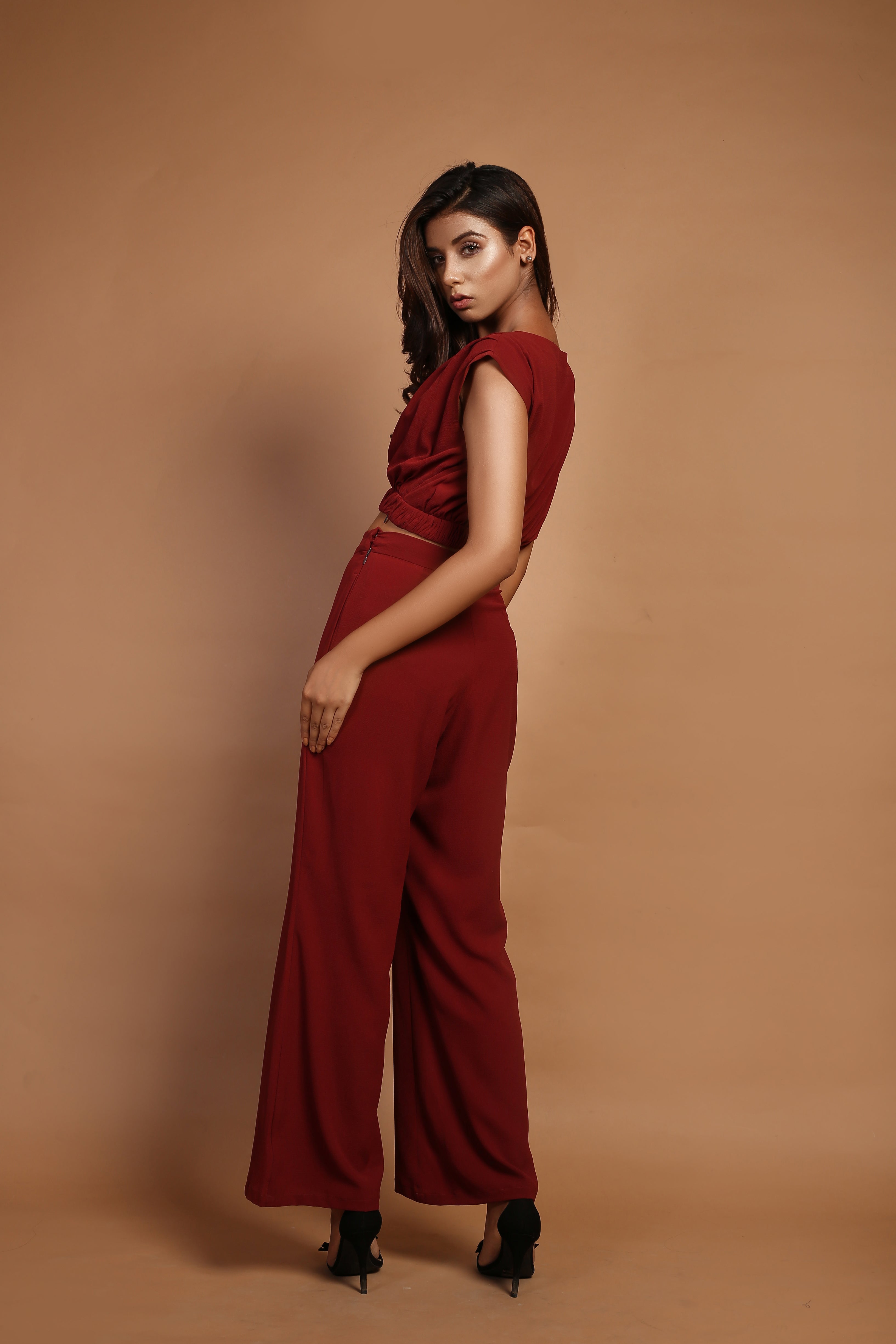 Brick Red Crop top & Pants