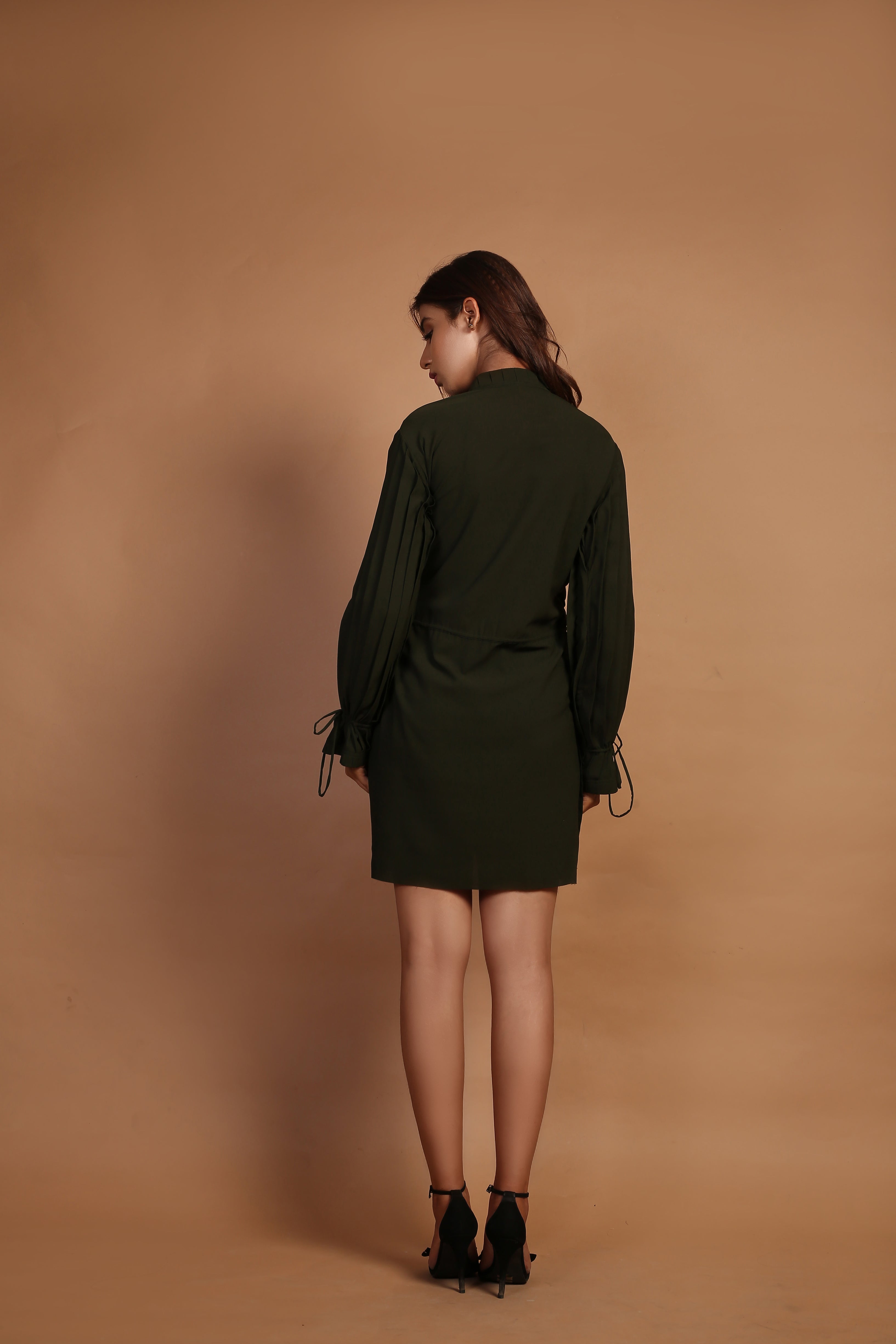 Emerald Green pleated Micro dress