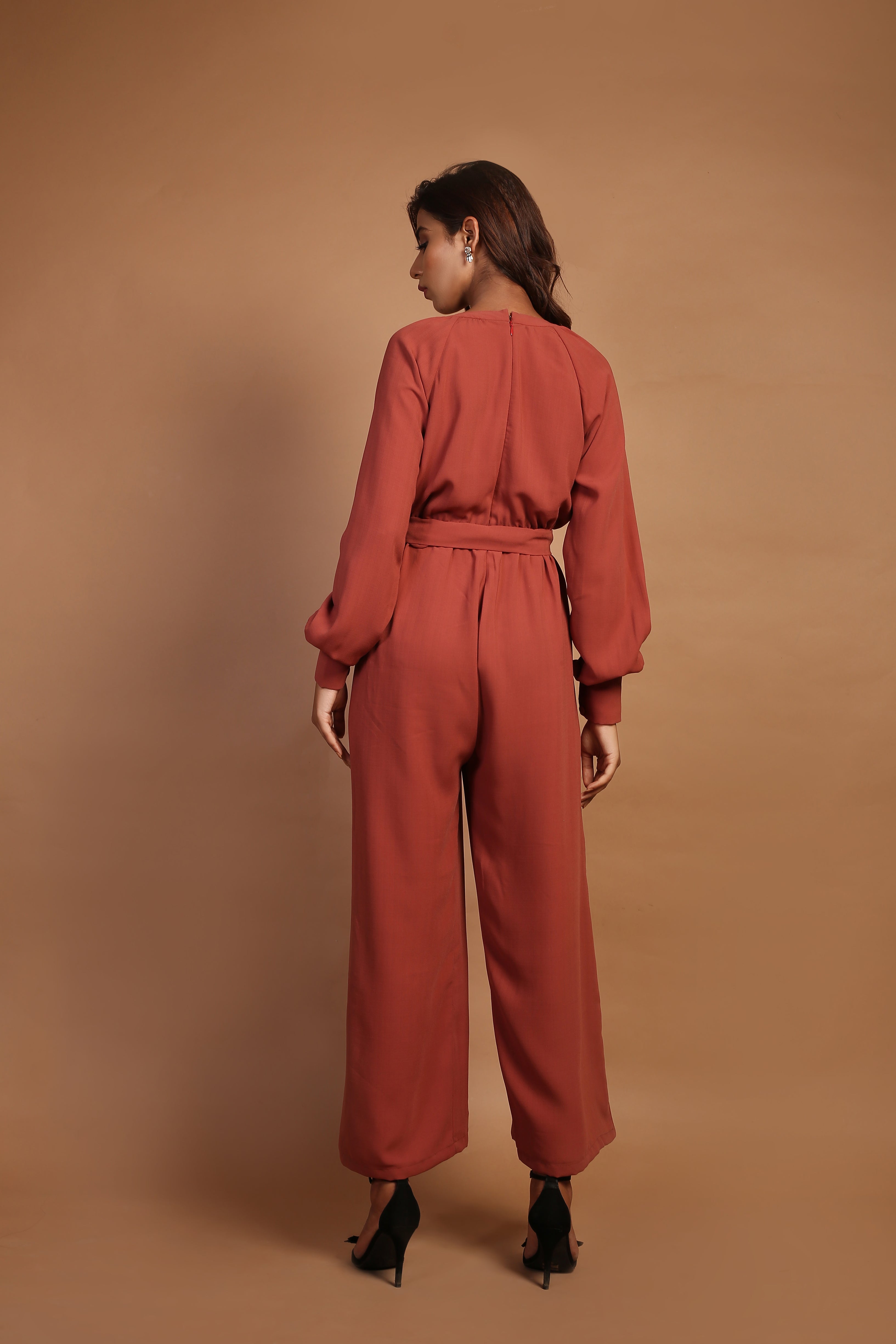 Marsala Colour Bodice Jumpsuit