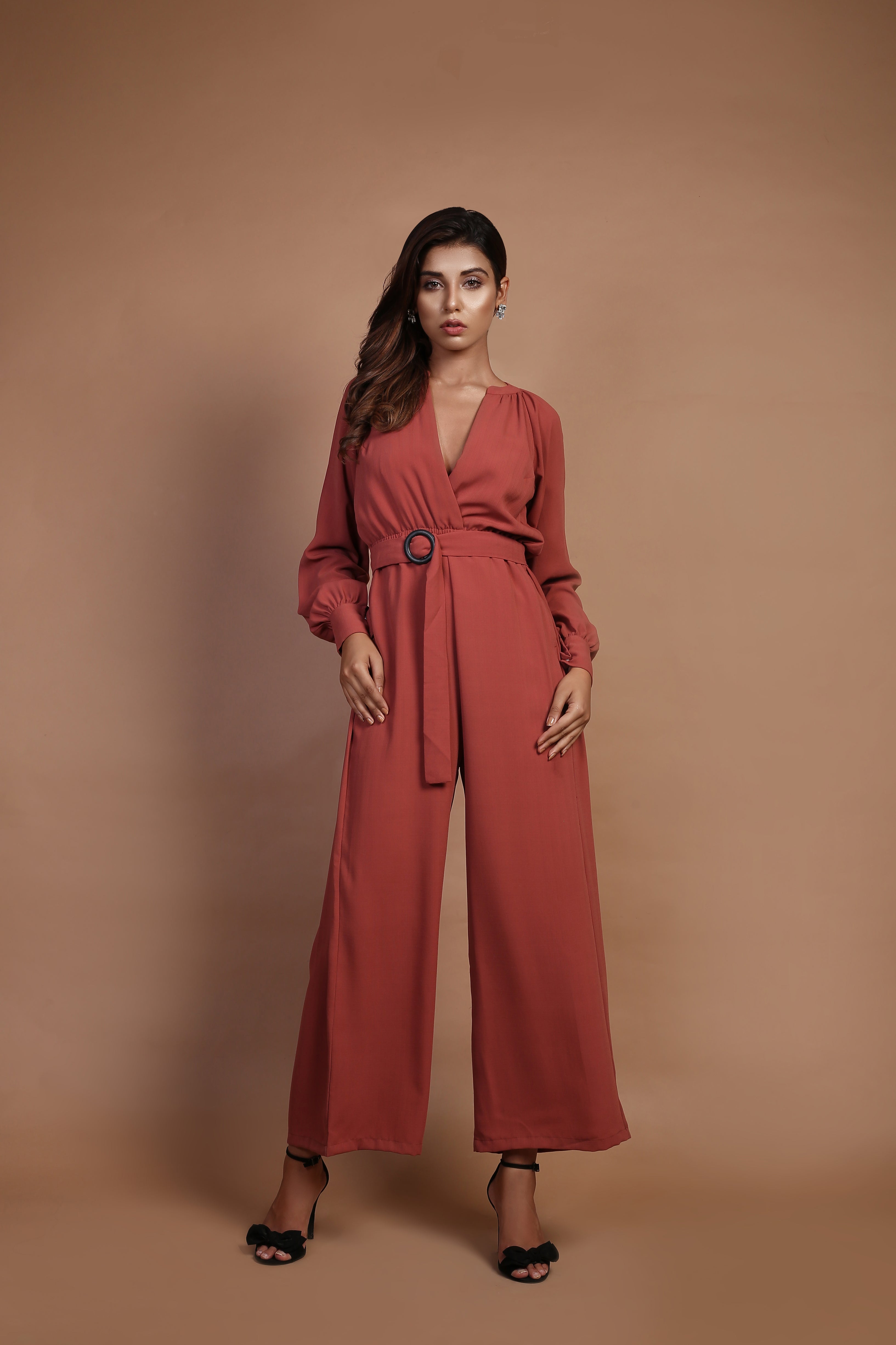 Marsala Colour Bodice Jumpsuit