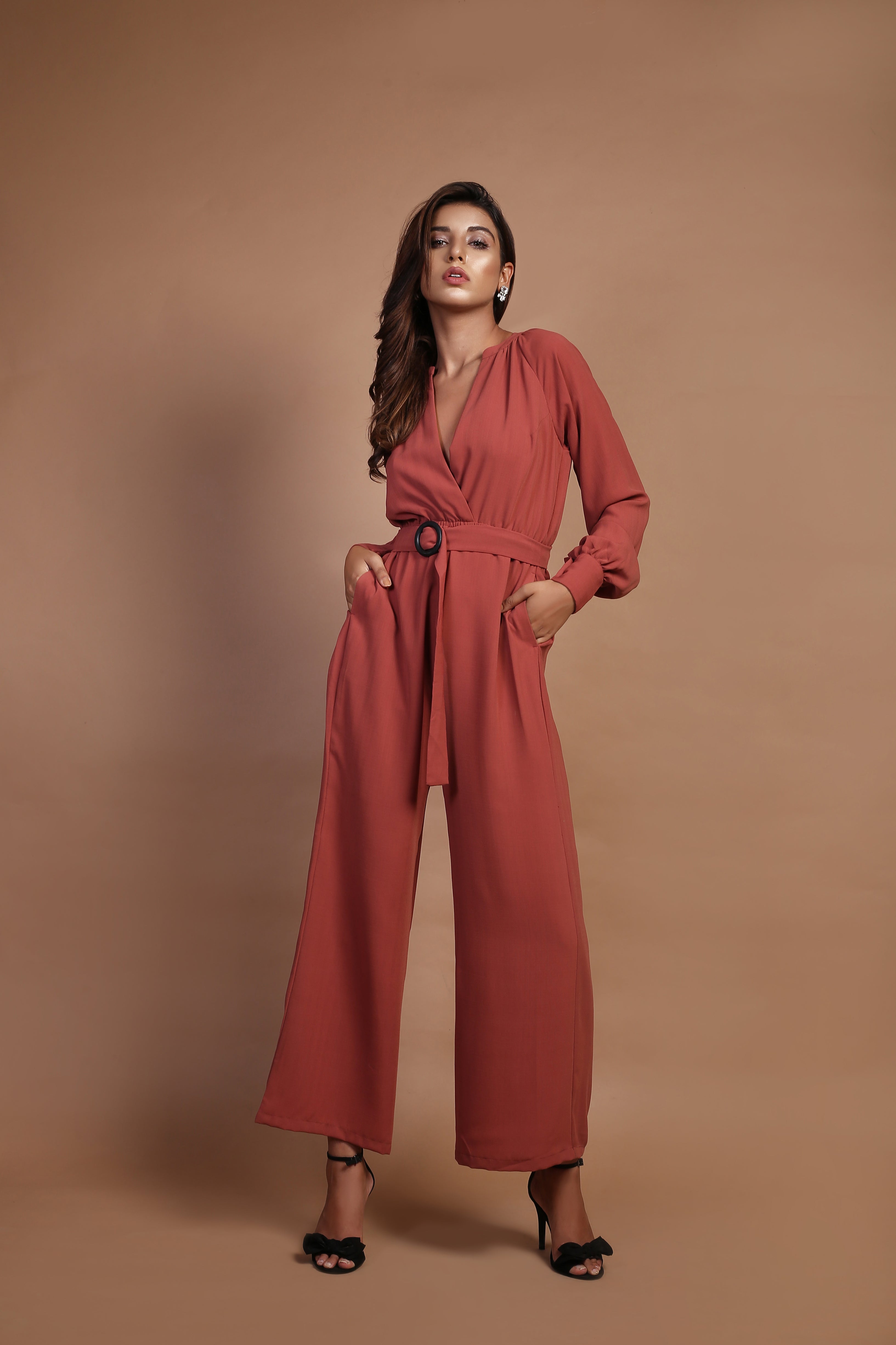 Marsala Colour Bodice Jumpsuit