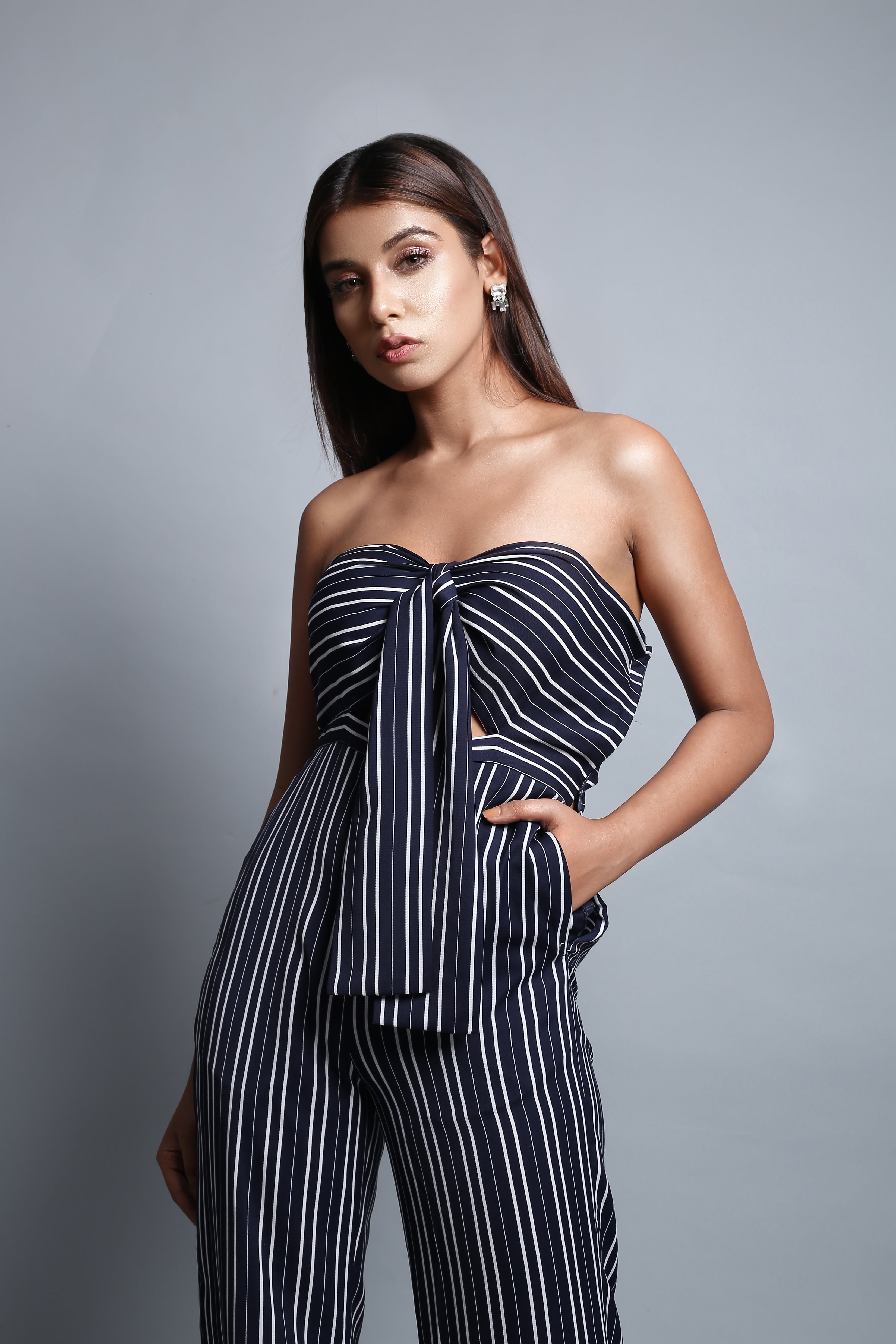 Stripes Tube Jumpsuit