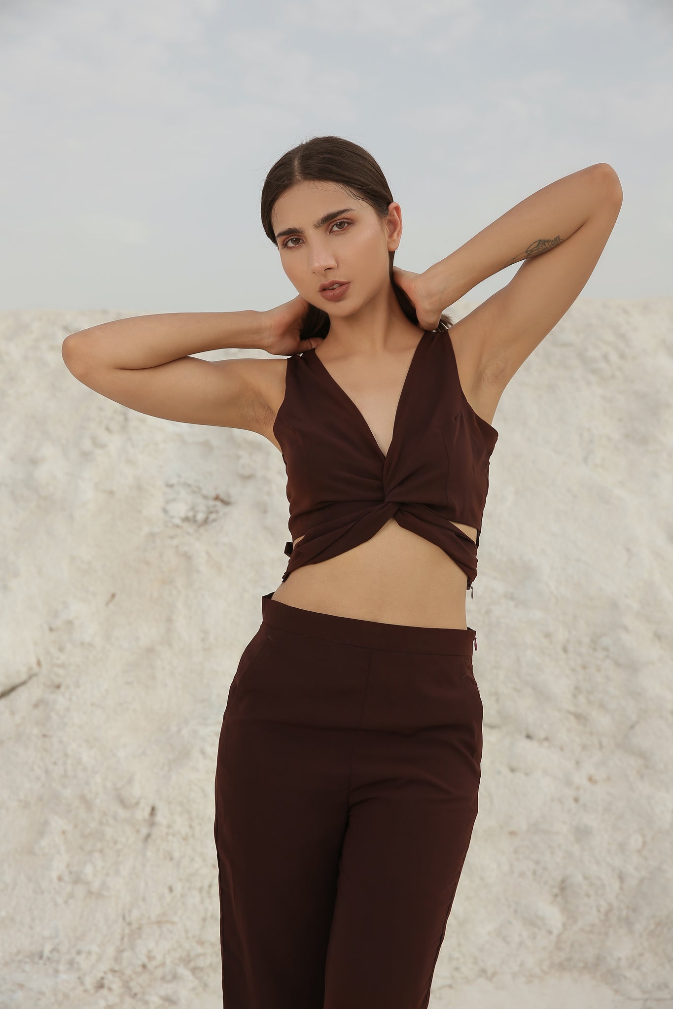 Caramel Brown Shirt with Pants