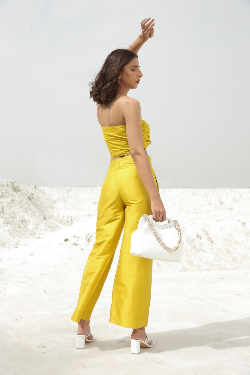 Canary Yellow Twisted Top And Pants